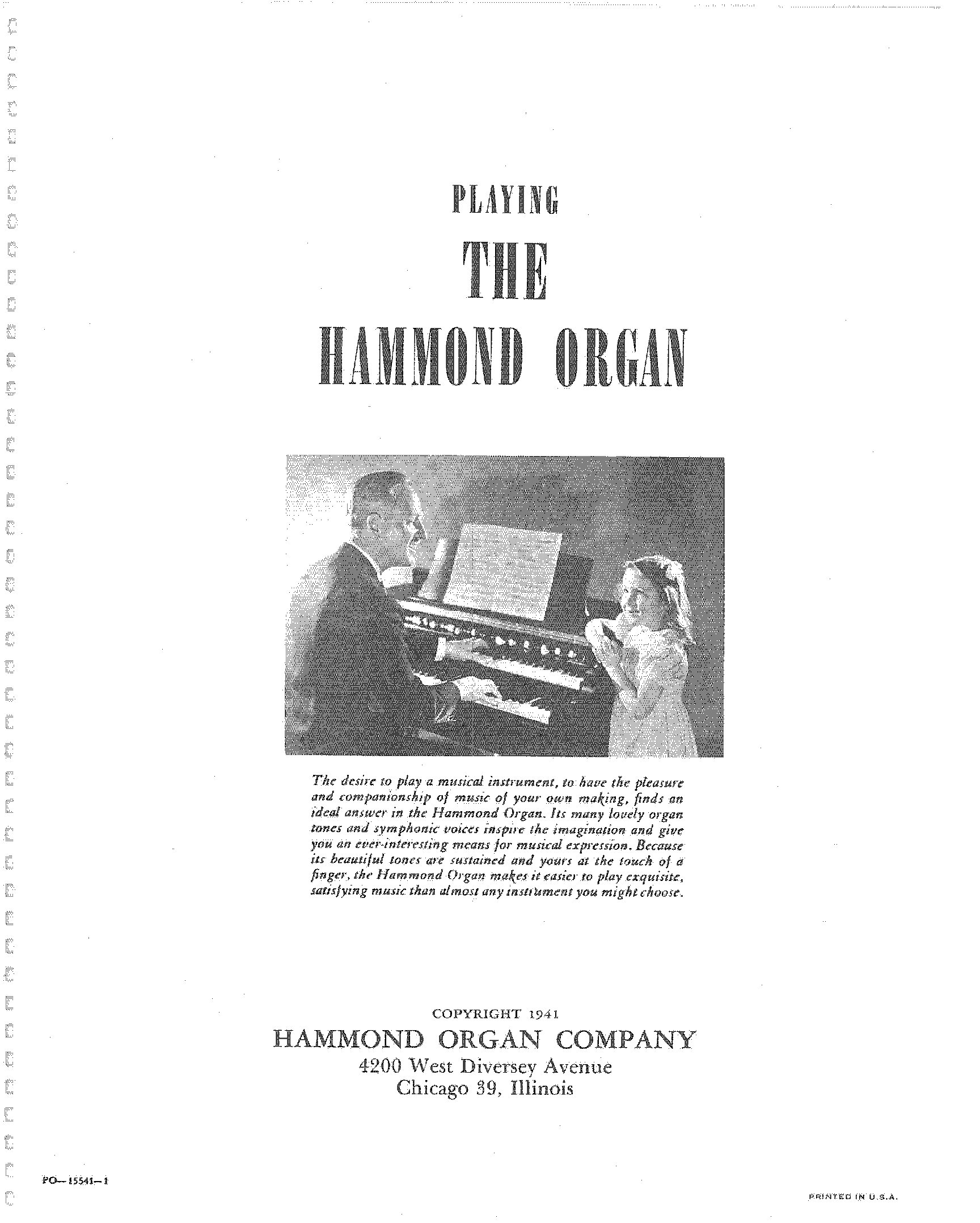 B3 Hammond Organ Manual